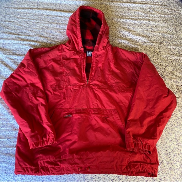 Red coat with flannel fuzzy lining - Picture 1 of 4